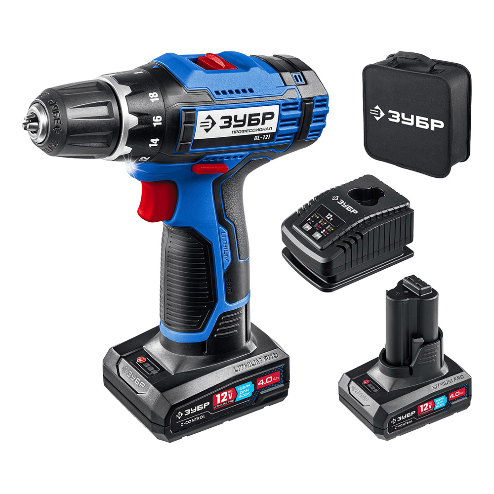 original-5914.jpg Дрель-шуруповерт аккумуляторная Зубр DL-121-42 12 В 4 Ач Li-Ion 2 АКБ и ЗУ — изображение 1