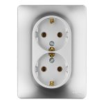 Розетка Systeme Electric Glossa встраиваемая алюминий (GSL000324)