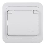 Розетка Makel Mimoza встраиваемая белая с крышкой (12009)