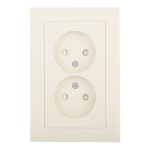 Розетка Systeme Electric AtlasDesign встраиваемая бежевая со шторками (ATN000222)