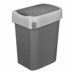 Контейнер для мусора Econova Smart Bin с крышкой 25 л пластик серый