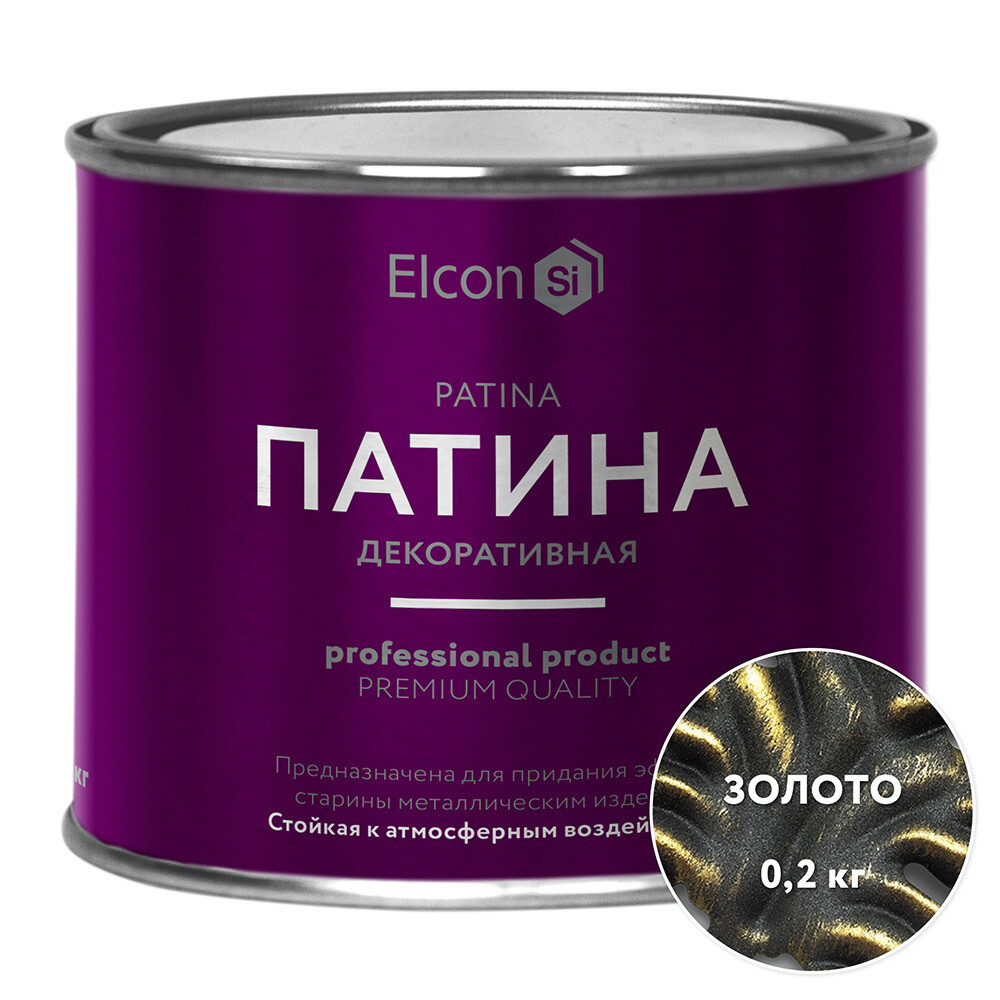 original-7306.jpg Патина декоративная акриловая Elcon золото 0,2 кг — изображение 1
