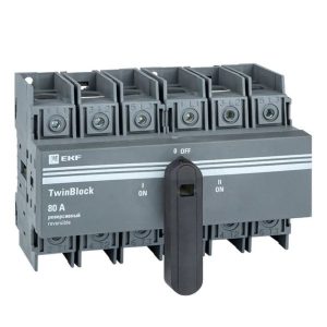 Выключатель-разъединитель EKF TwinBlock 3P 80А 400-690 В на DIN-рейку (tb-s-80-3p-rev)