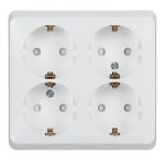 Розетка Systeme Electric Этюд накладная белая со шторками (PA16-208B)