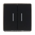 Выключатель Werkel Gallant двухклавишный накладной черный/хром с подсветкой (a050975)