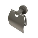 Держатель для туалетной бумаги Zenfort 21586 с крышкой металл графит (102075)