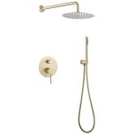 Душевая система Abber Emotion встраиваемая с верхним душем с лейкой со смесителем золото матовое (AF8818G)