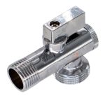 Кран шаровой латунный СТМ 1/2 НР(ш) х 1/2 НР(ш) к бытовой технике бабочка с отражателем угловой (CAFR1212)