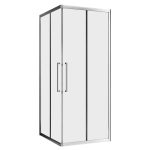 Душевой уголок Abber Schwarzer Diamant хром 100х100х195 см квадрат стекло прозрачное 6 мм (AG02100H)