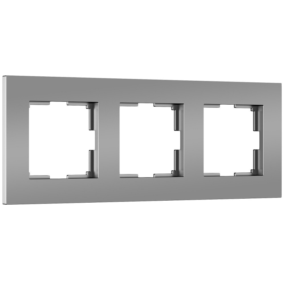 original-8520.jpg Рамка Werkel Slab трехместная серебро софт (a062815) — изображение 1