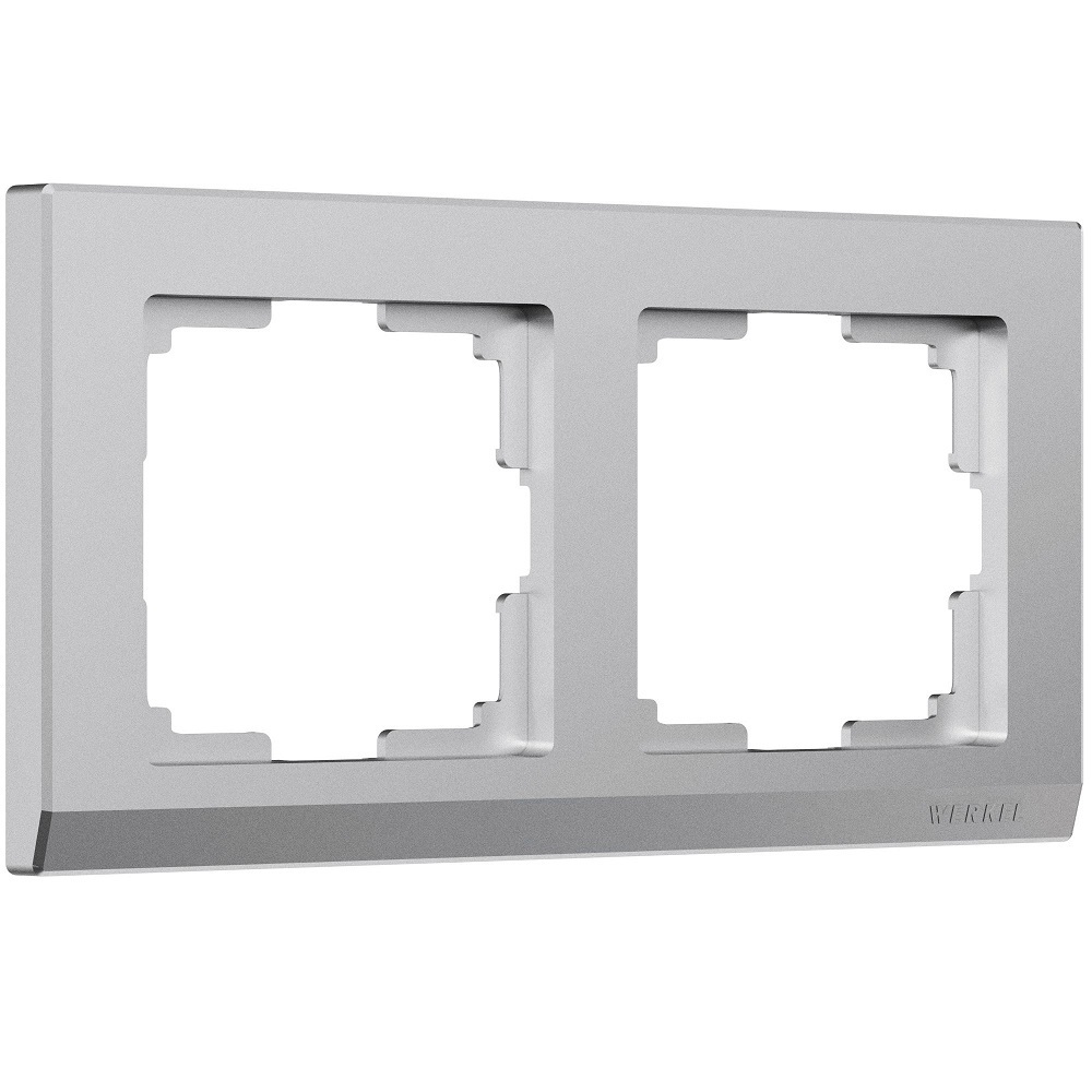 original-8541.jpg Рамка Werkel Stark двухместная серебряная матовая (a063454) — изображение 1