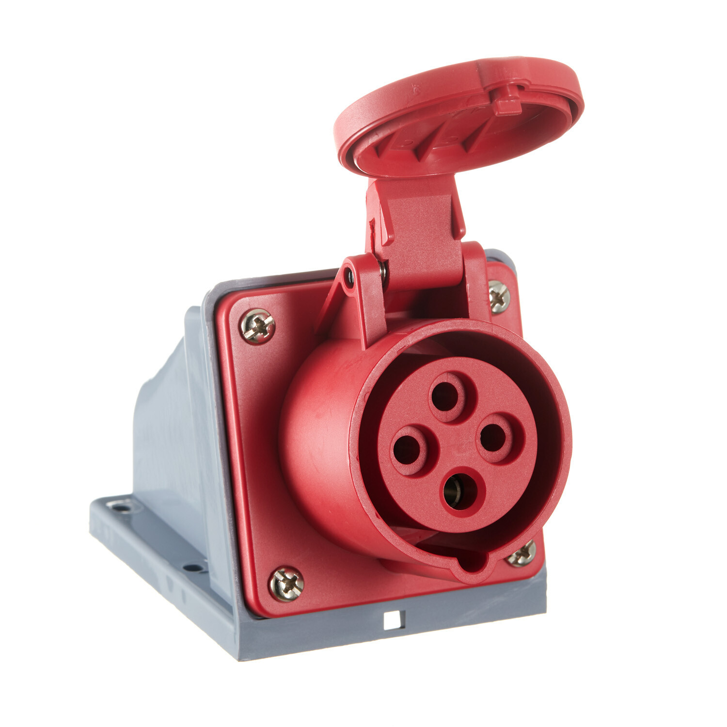 original-8953.jpg Розетка силовая угловая настенная Dekraft РС-103 с заземлением 3P+PE 3 фазы 16 А 380 В IP44 красная (26192DEK) — изображение 1