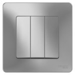 Выключатель Systeme Electric Blanca трехклавишный встраиваемый алюминий (BLNVS100503)