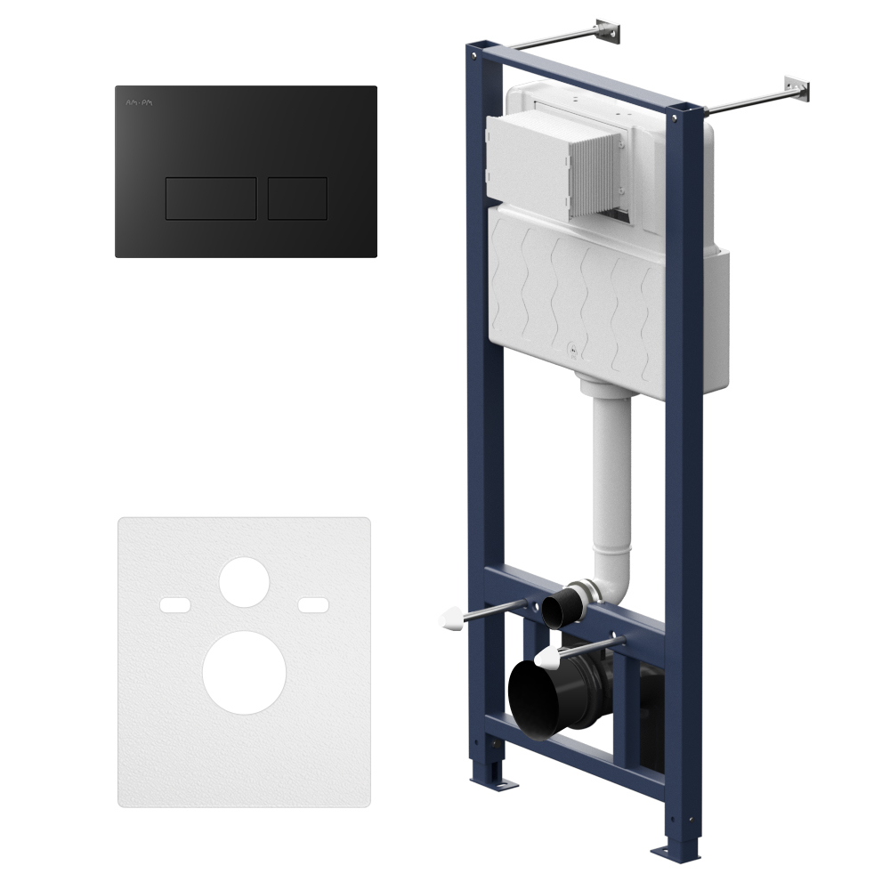 original-9063.jpg Инсталляция AM.PM Pro S для подвесного унитаза с кнопкой черной со звукоизоляцией (I012704.7038) — изображение 1