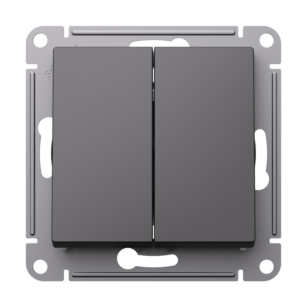 original-9067.jpg Переключатель Systeme Electric AtlasDesign двухклавишный встраиваемый базальт (ATN001465) — изображение 1