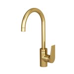 Смеситель для кухни WasserKraft Aisch золото с высоким изливом однорычажный (5507)